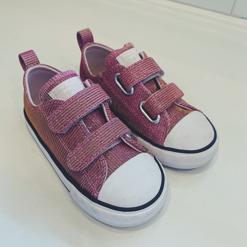 Converse Velcro Pink Shoes